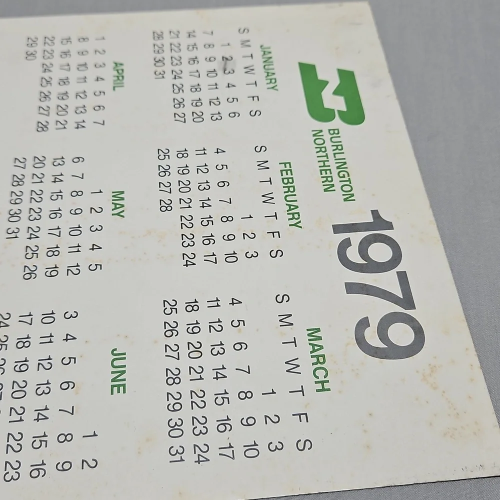 1979 Burlington Northern 1983 Burlington Northern Railroad Calendar